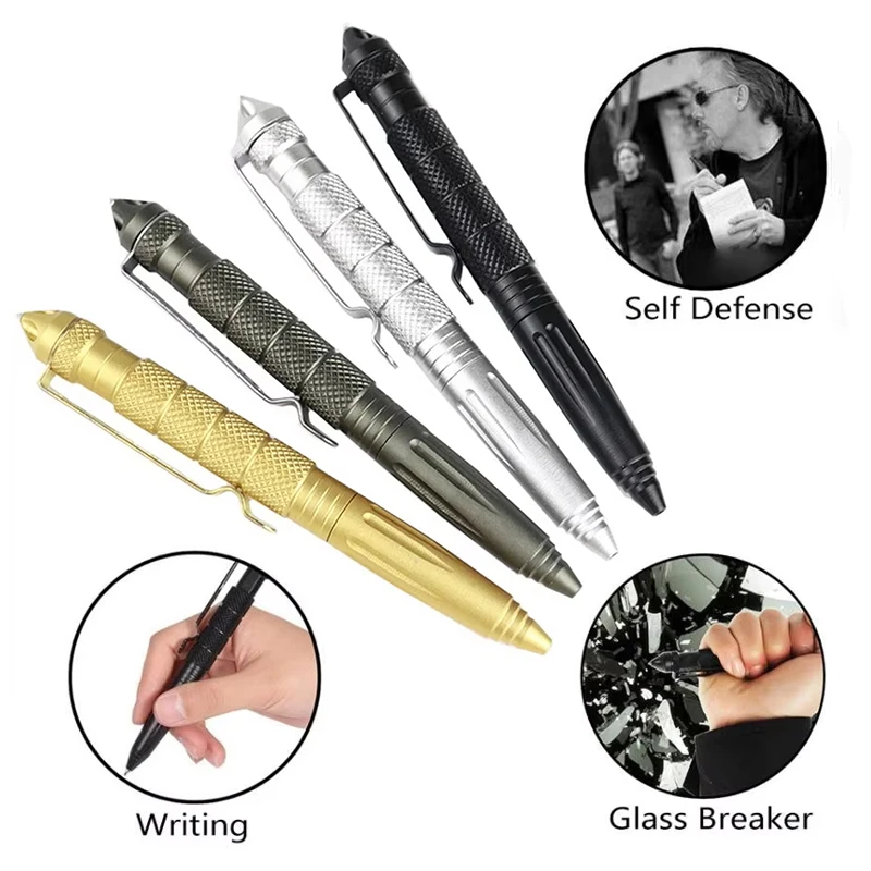 BOOIU Military Tactical Pen Multifunction Aluminum Alloy Self Defence Pen Outdoor Security Survival Tools Glass Breaker Pen