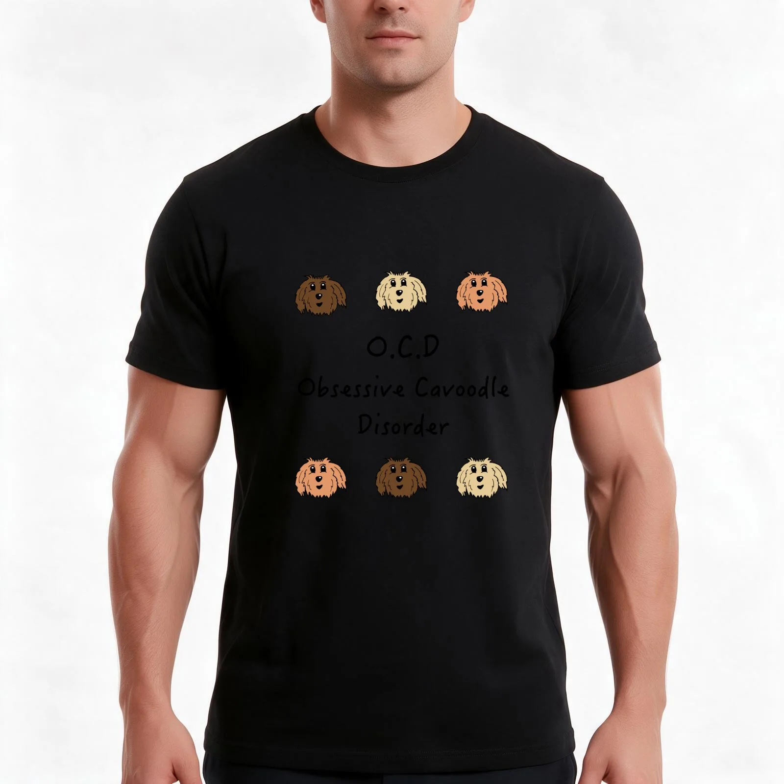 OCD Obsessive Cavoodle Disorder T-Shirt, Summer Casual Cotton Tee, Oversized Streetwear Tops, Vintage Graphic Print, 100% Cotton