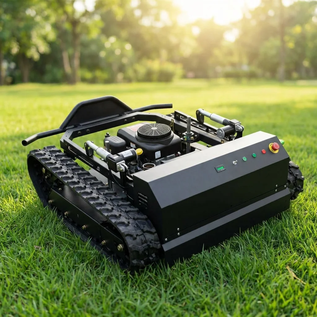 YR-900LT High Quality Remote Control Tank Lawn Mower Gas Engine Tracked Heavy Duty Slope Mower