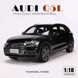 Auti q5l-オリジナルの合金カーモデル,モデル2018,3色,黒,白,青,1:18