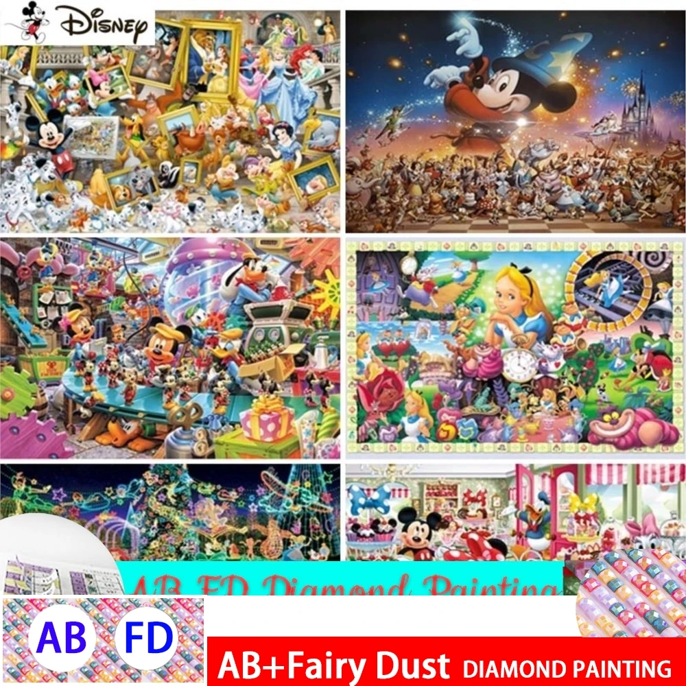 AB Fairy dust Disney DIY AB FD Diamond Painting Cartoon Mickey Mouse Full Drill Square Round Embroidery Decoration Sticker label