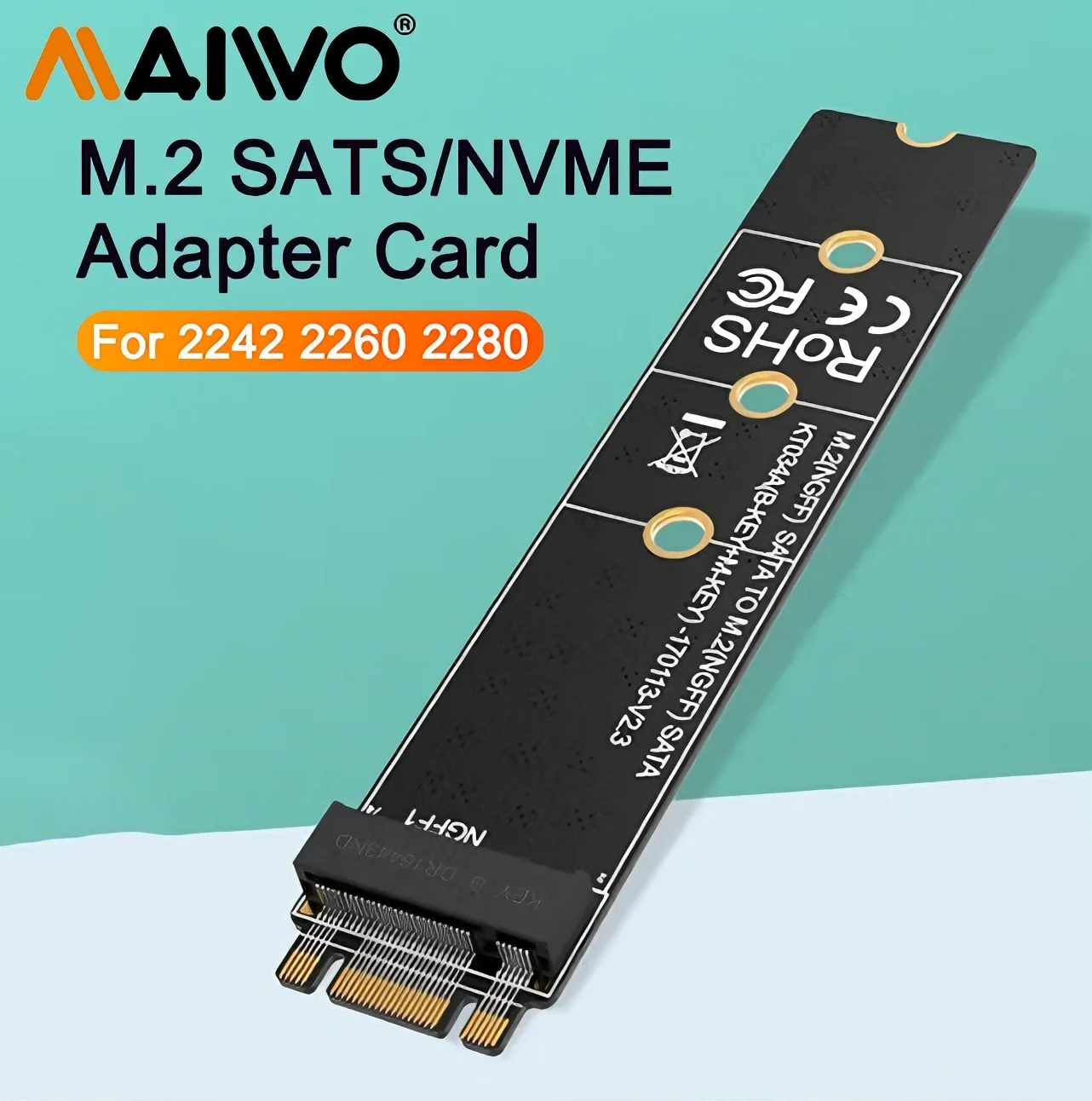 

MAIWO M.2 SSD в M.2 SATA NVME SSD Convert Adapter Card для PCIe NVMe SSD и PCIe SATA NGFF SSD Поддержка 2242 2260 2280 мм SSD