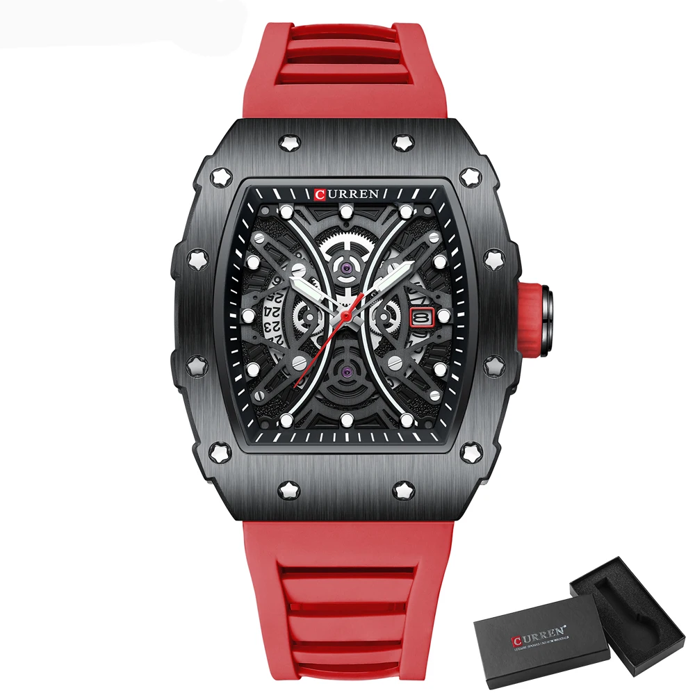 CURREN Herrenuhr, luxuriöse Quarz-Armbanduhr, Edelstahl, wasserdicht, Chronograph, modische Uhr für Herren 9