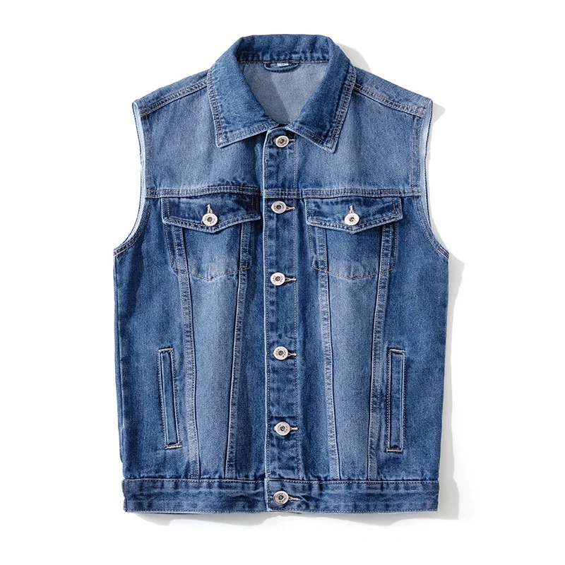 

Oversized Unisex Denim Vest, Loose Fit Flannel Shirt, American Workwear Style, Versatile Tank Top Jacket