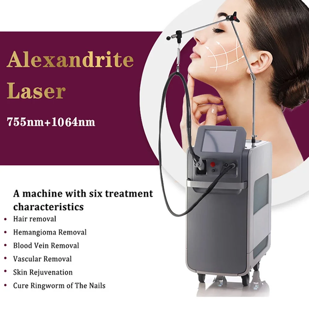 High quality 1064nm painless hair removal Clinic 755NM alexandrite machine