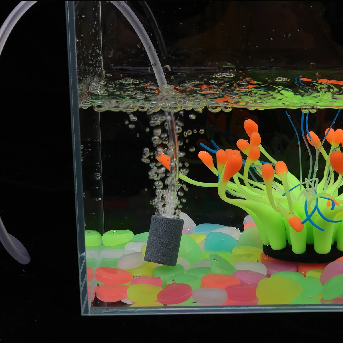 

2 Set Luminous Pebbles Aquarium Rocks Fish Tank Ornaments Gravel Decorative Landscape Stone