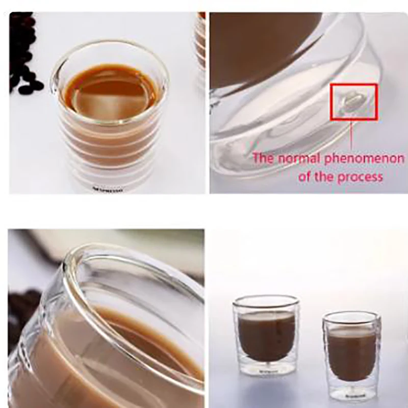 Nespresso Coffee Mug Heat Resistant Double Wall Tea Glass Cup Beer Coffee Handmade Creative Cold Beverage Transparent Drinkware