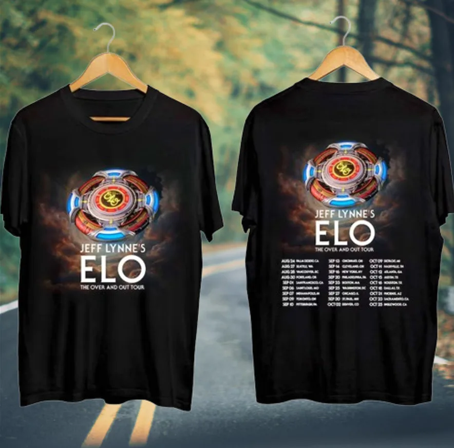 2024 Tour New Jeff Lynnes Elo The Over and Out Black T-Shirt Size S-3XL unisex