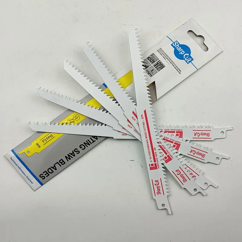 Hojas de sierra recíproca HCS de 9 pulgadas, herramientas de bricolaje para corte rápido de madera, accesorios de rompecabezas, 6TPI, 5 paquetes