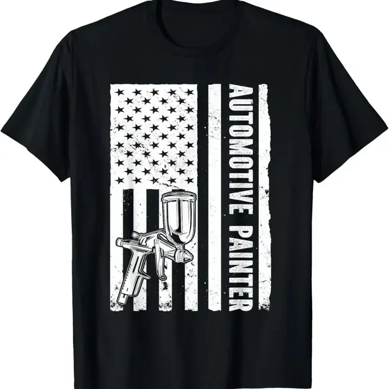 New Limited Auto Body Painter Usa Flag Automotive T Shirt Size S 5Xl