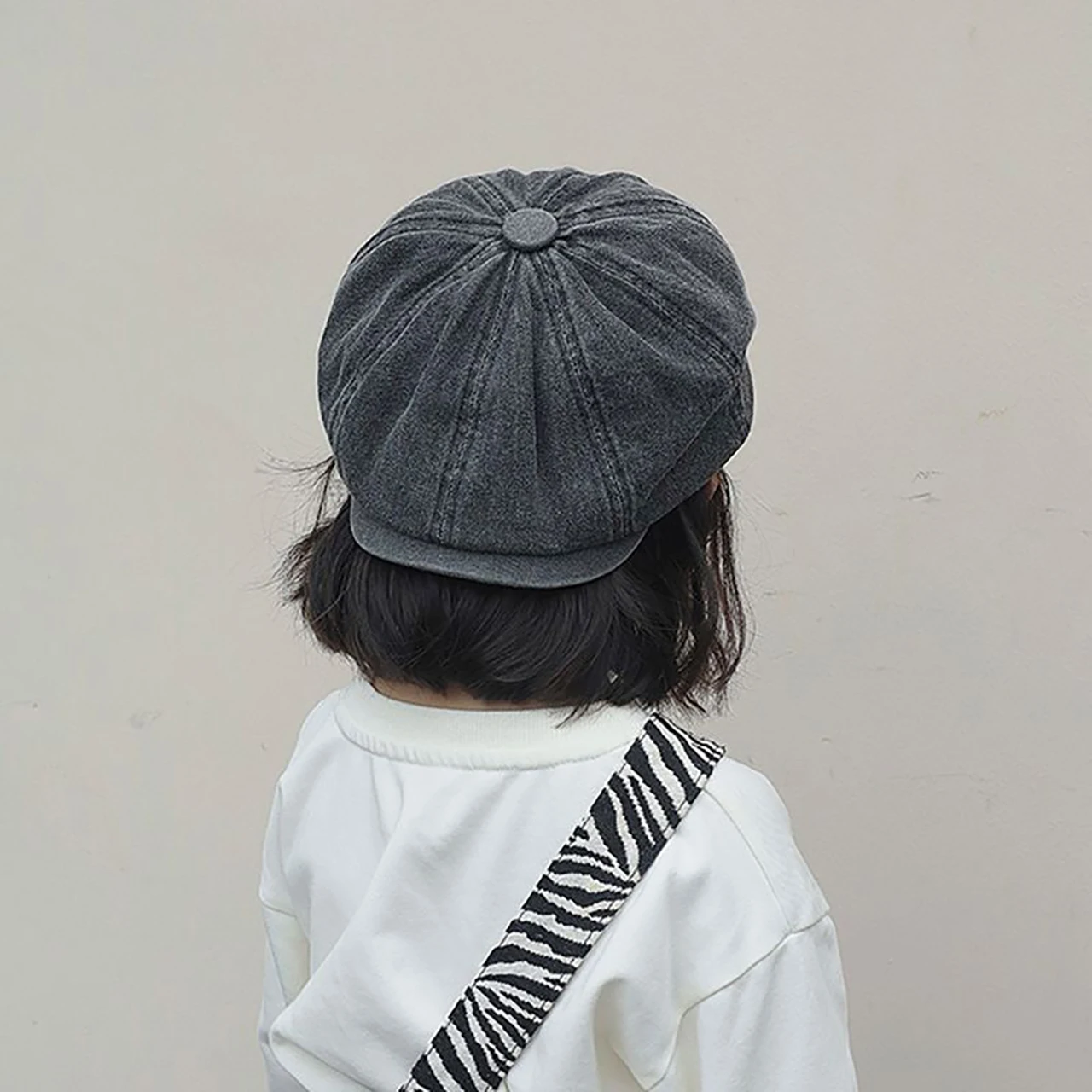 Fashion Retro Denim Beret 2-7Year Kids Newsboy Cap Boys Girls Spring Autumn Sunshade Duck Tongue Hat Children Baby Sun Hats view 2