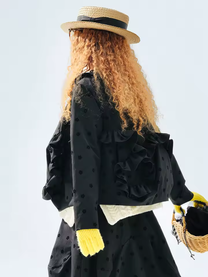 러플 인형 칼라 패딩 상세