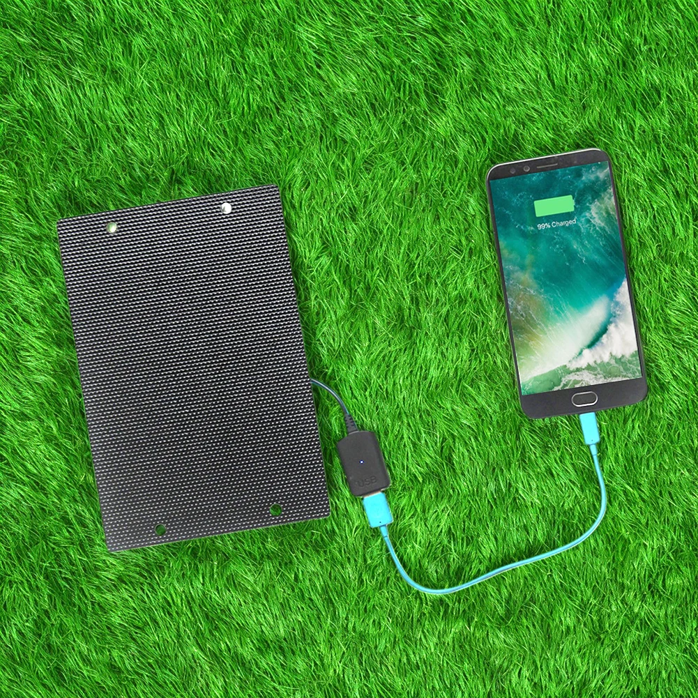 7 واط 5 فولت ETFE شاحن لوحة طاقة شمسية USB بطارية محمولة صيانة شاحن بالطاقة الشمسية أحادي البلورية للهاتف بنك الطاقة المحمول