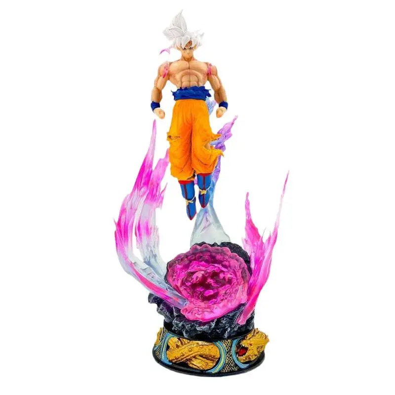Dragon Ball Ultra Instinct Son Goku White Hair Saiyan Action Figure With Led Light 23cm Collectible Model Desktop Ornament view 5
