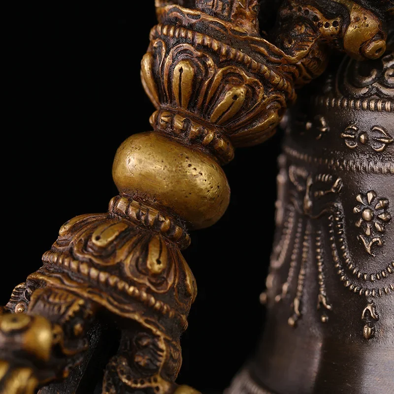 Nepal Brass Tibetan Bell Handmade Vajra Bell and Pestle Set Buddhist Tibetan Chimes Meditation Tool Sound Healing Instruments