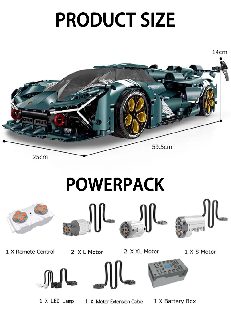 Technical City Super Speed Car Building Block High-Tech Remote Control Racing Vehicle Model Bricks Toys For Children Gift MOC