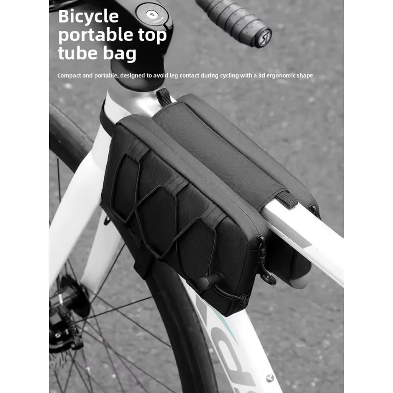 Waterproof Bicycle Top Storage Bag with Strap Tube Bag for Mountain and Road Bikes, Front Frame Phone Pouch, Cycling Gear