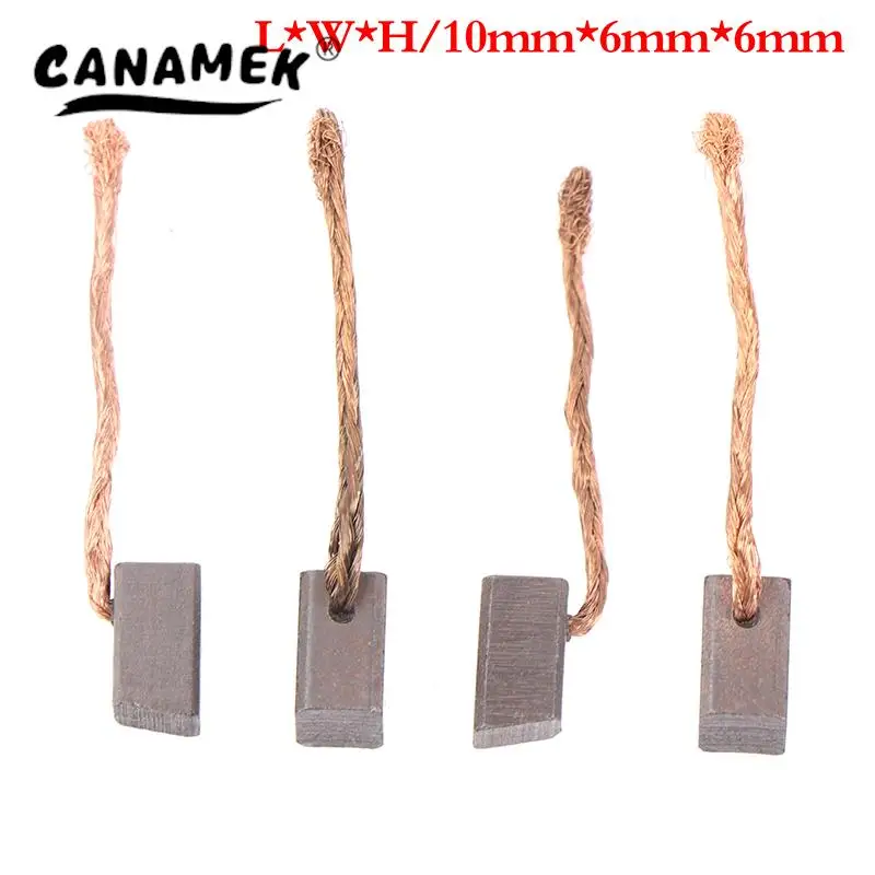 4pcs Electric Motor Carbon Brush Power Tool Blower Fan Graphite Brushes 6x6x10mm