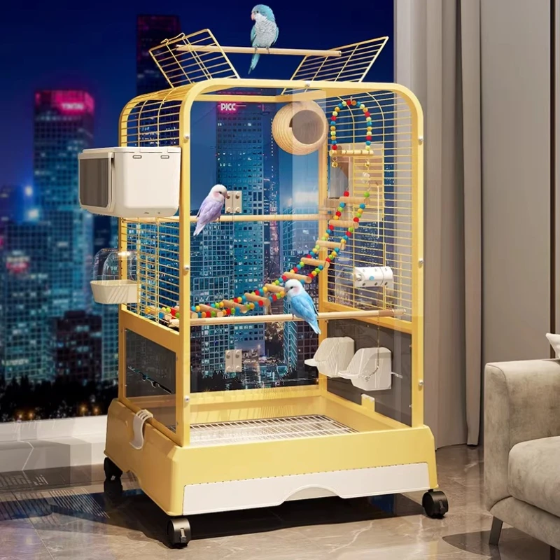 

Lovebird Bird Cages Accessories Quail Pigeon Indoor Bird Cages With Stand Hammock Stainless Jaula Para Canarios Bird Supplies