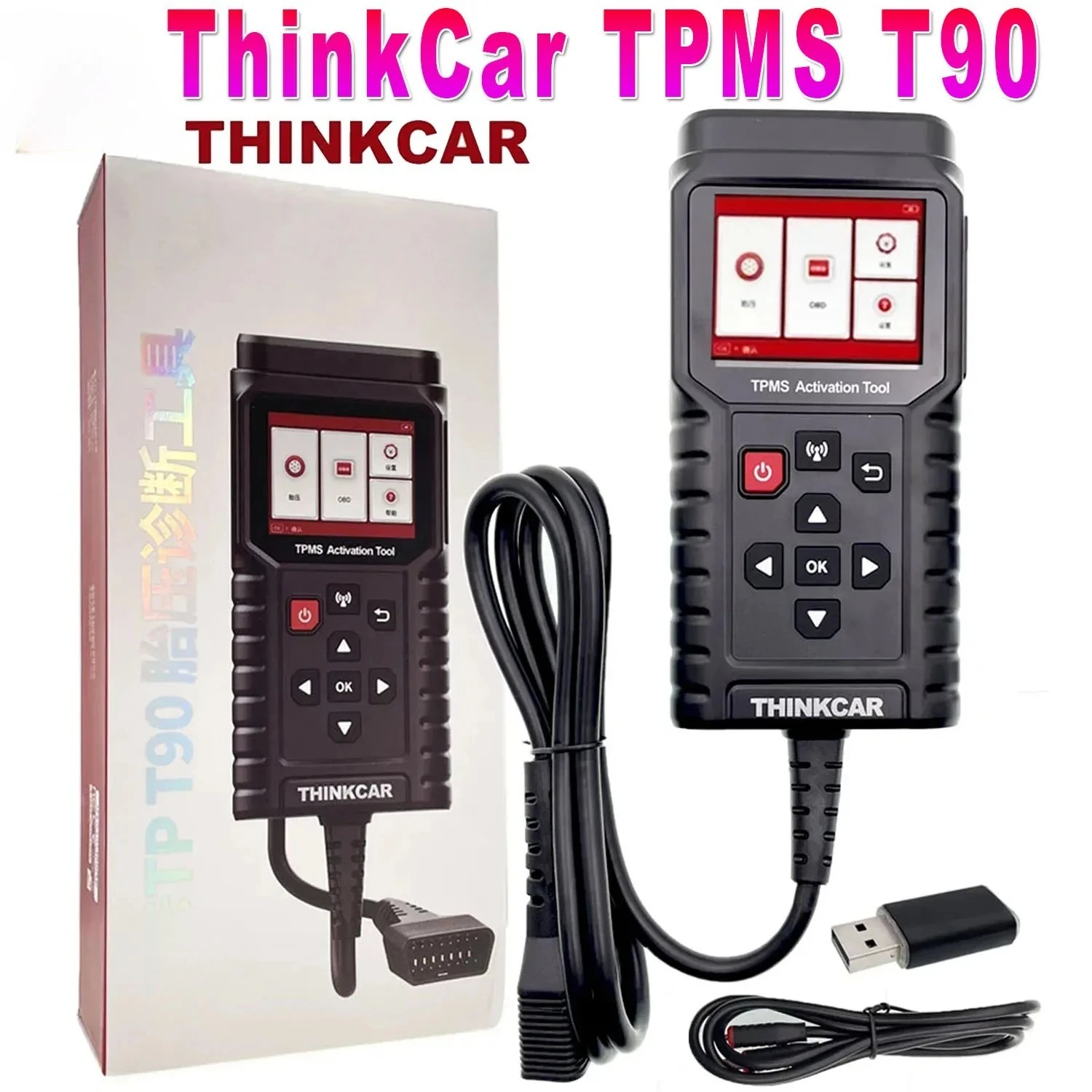 ThinkCar T90 with S3 Programmer 315MHz 433MHz 2in1 Car Tire Pressure Diagnosis Tool TPMS Sensor Service Tool