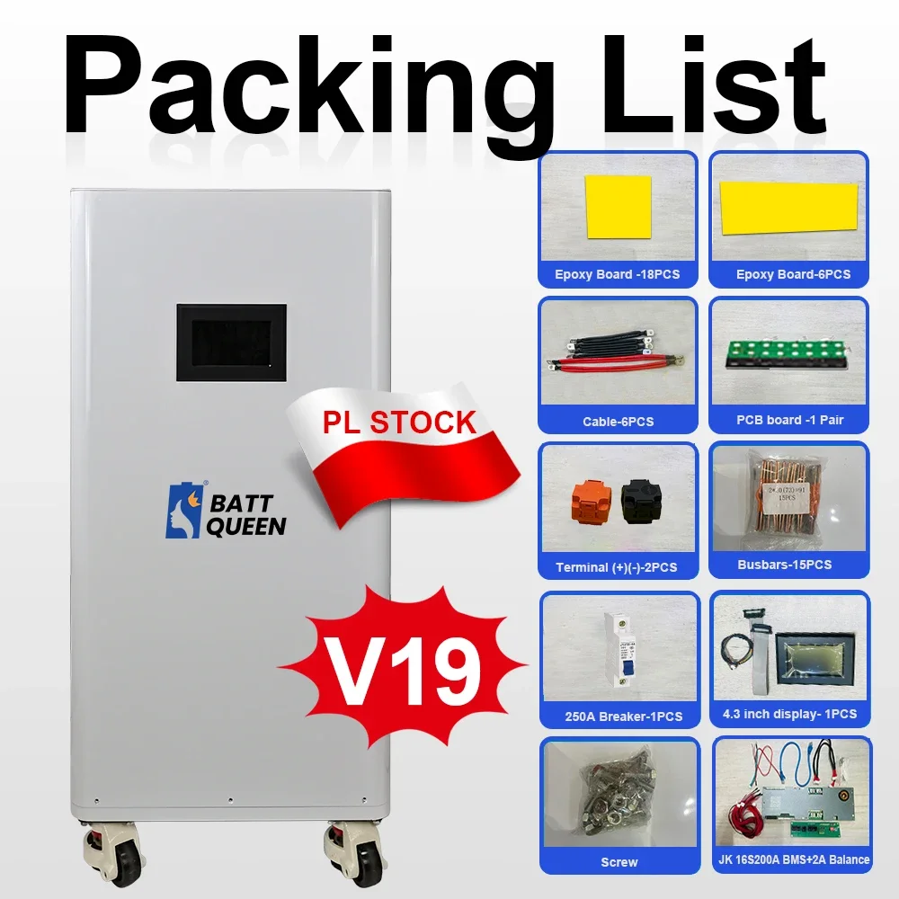 DIY Horizontale Verticale Doos 48V LiFePO4 Batterij Case met JK 16S 200A 51.2V DIY Kits 280ah 320AH 340AH BT 2A Balancer Nieuwe