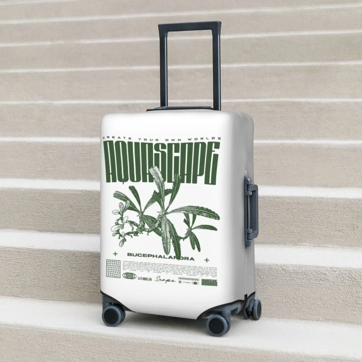 

Aquascaping Bucephalandra Aquatic Plant Aquarium Suitcase Cover Protection Elastic Trip Luggage Protector Covers for 18-32 Inch