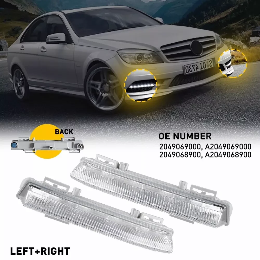 A2049069000 A2049068900 L+R Daytime Running Fog Light LED For Mercedes C E SLK Class W204 Right  FREE SHIPPING!!!