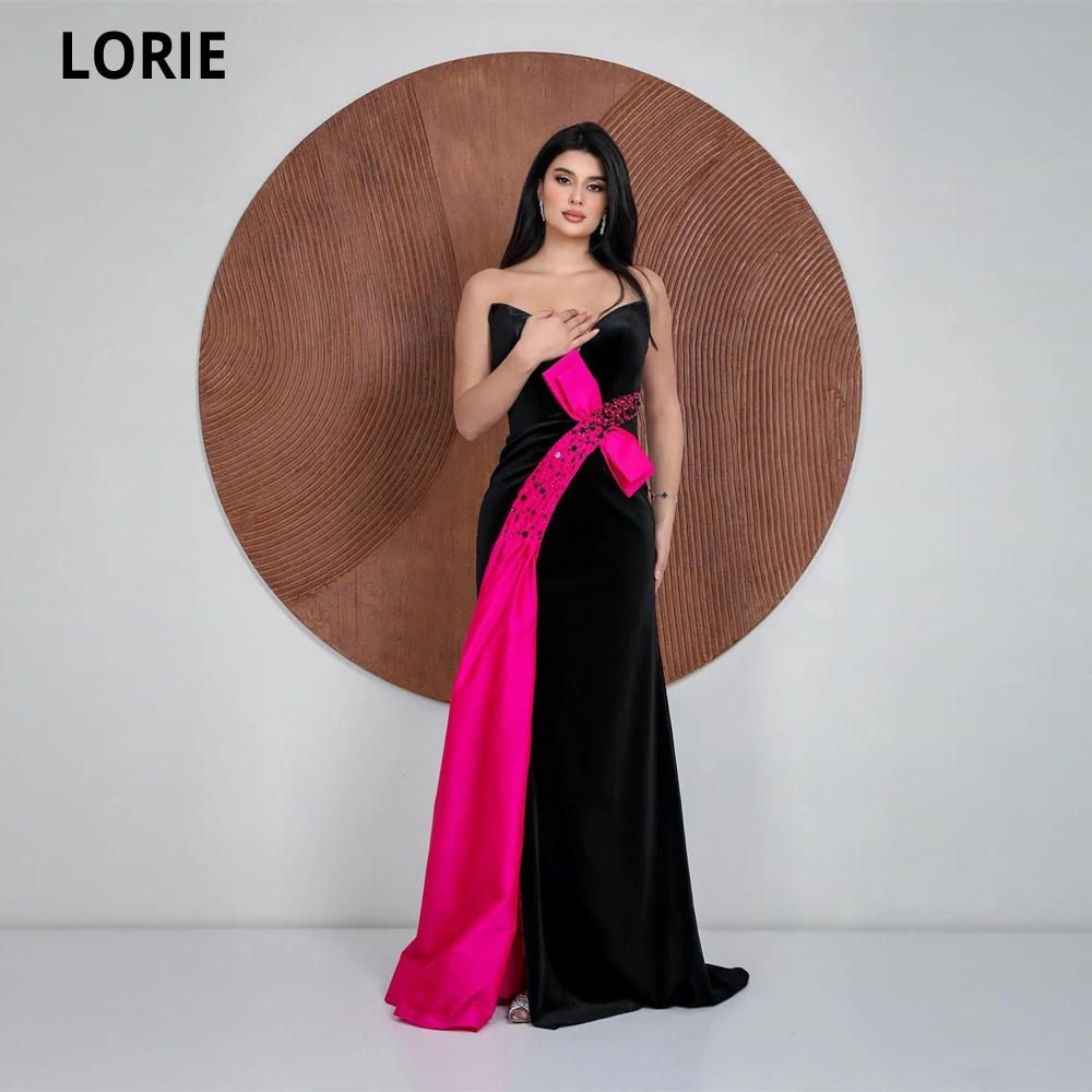 

LORIE Mermaid Evening Dresses Woman's Sexy Side Slit Prom Gowns Beaded Sequins Bow Formal Celebrity Dress Vestidos De Fiesta