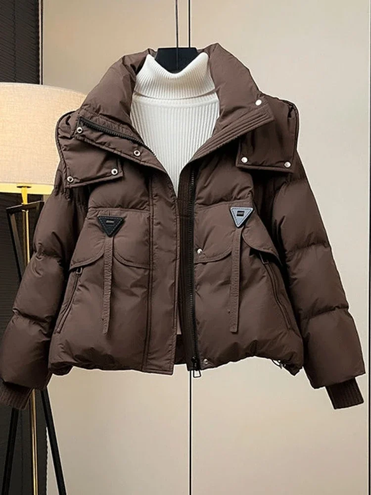 Autumn Winter Cotton Coat Women Patchwork Jacket Hooded Parkas Warm Zipper Cotton-padded Jacket Thick Tops Windproof Outerwear