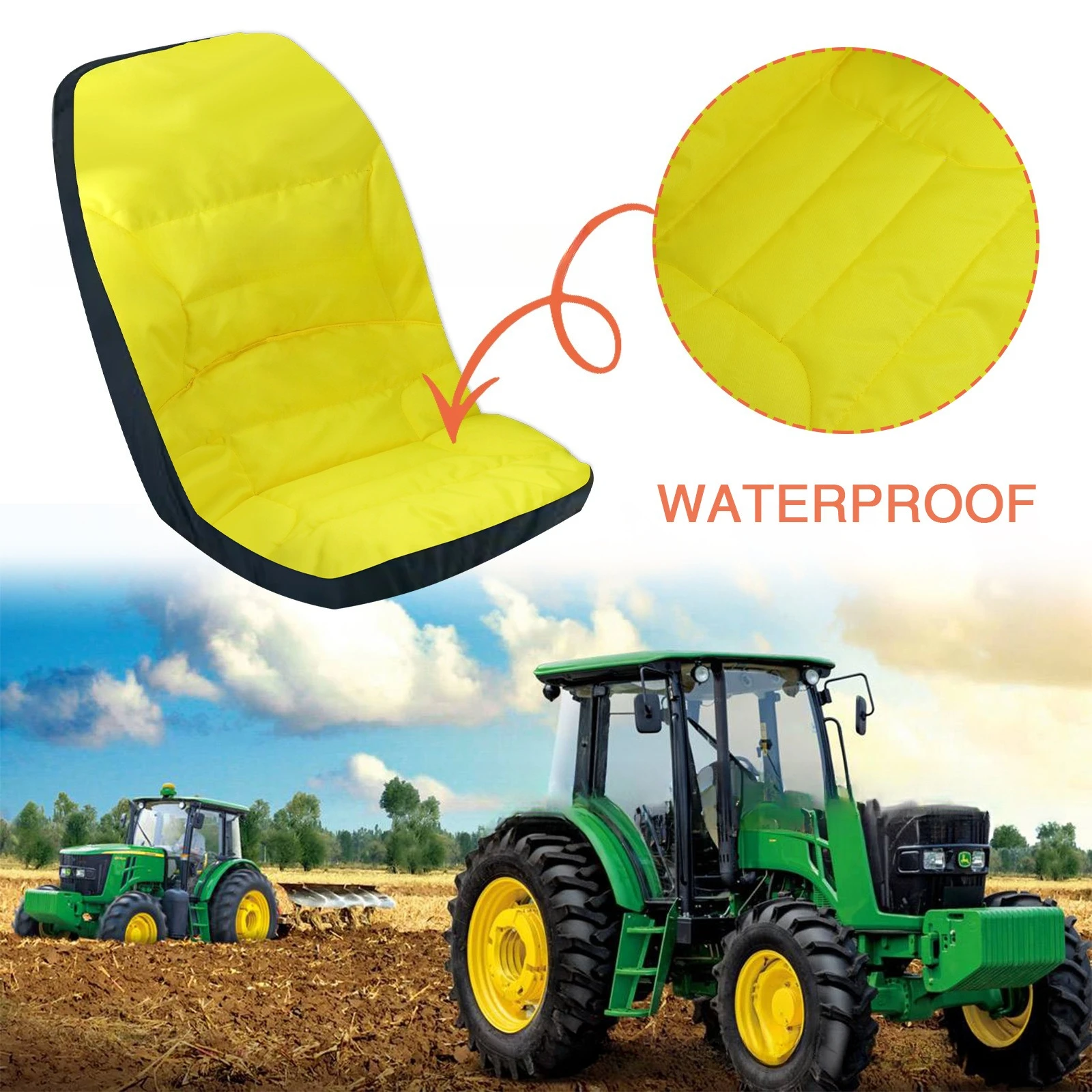 LP68694 Lawn Tractor Seat Cover With Triple Storage Pockets Fit Compact Tractor 1025R 2025R Mower Seat Protector