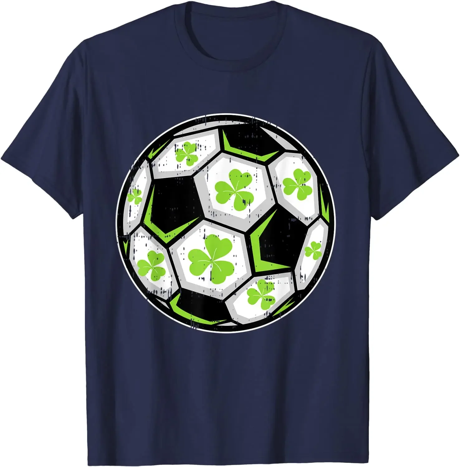 

Soccer Ball Shamrock St Patricks Day Clover Sport Boys Girls T-Shirt Men Clothing Harajuku Cotton Daily Four Seasons