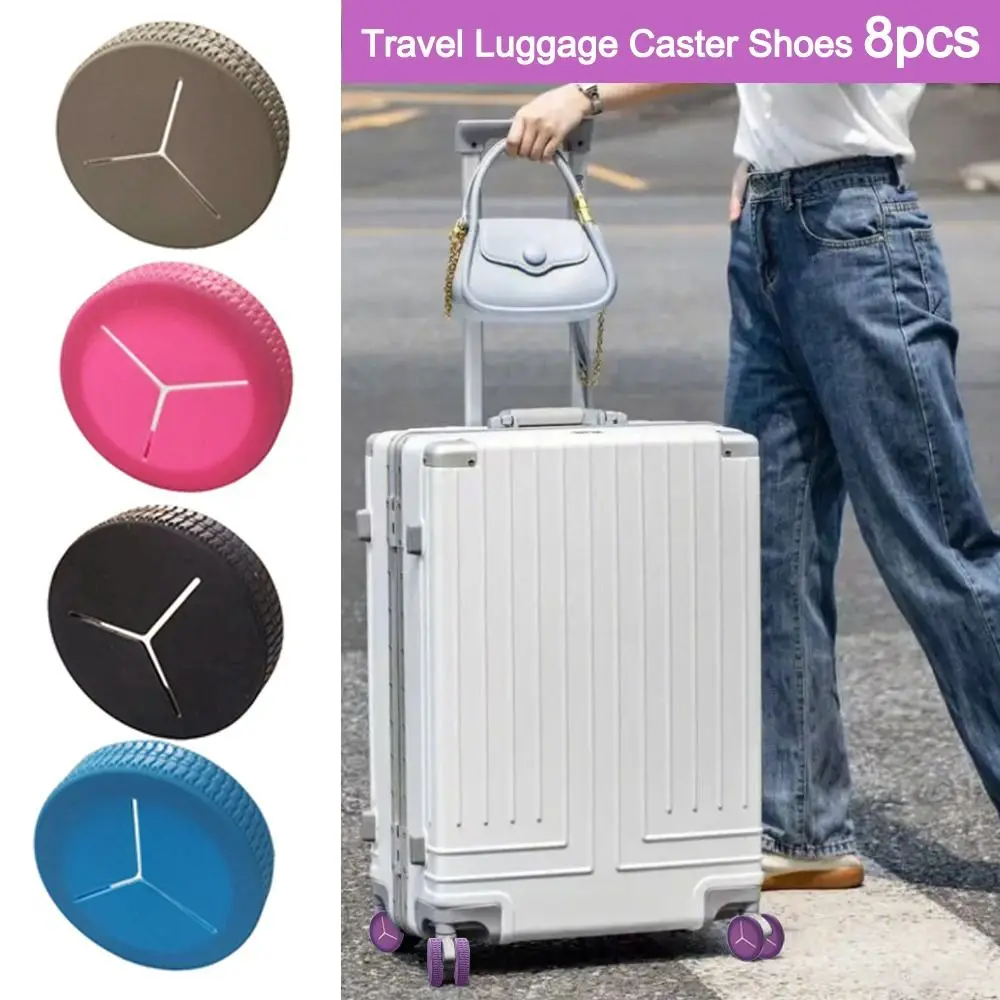 Silicone Travel Luggage Caster Shoes Reduce Wheel Wear Suitcase Parts Axles Luggage Wheels Protector Reduce Noise