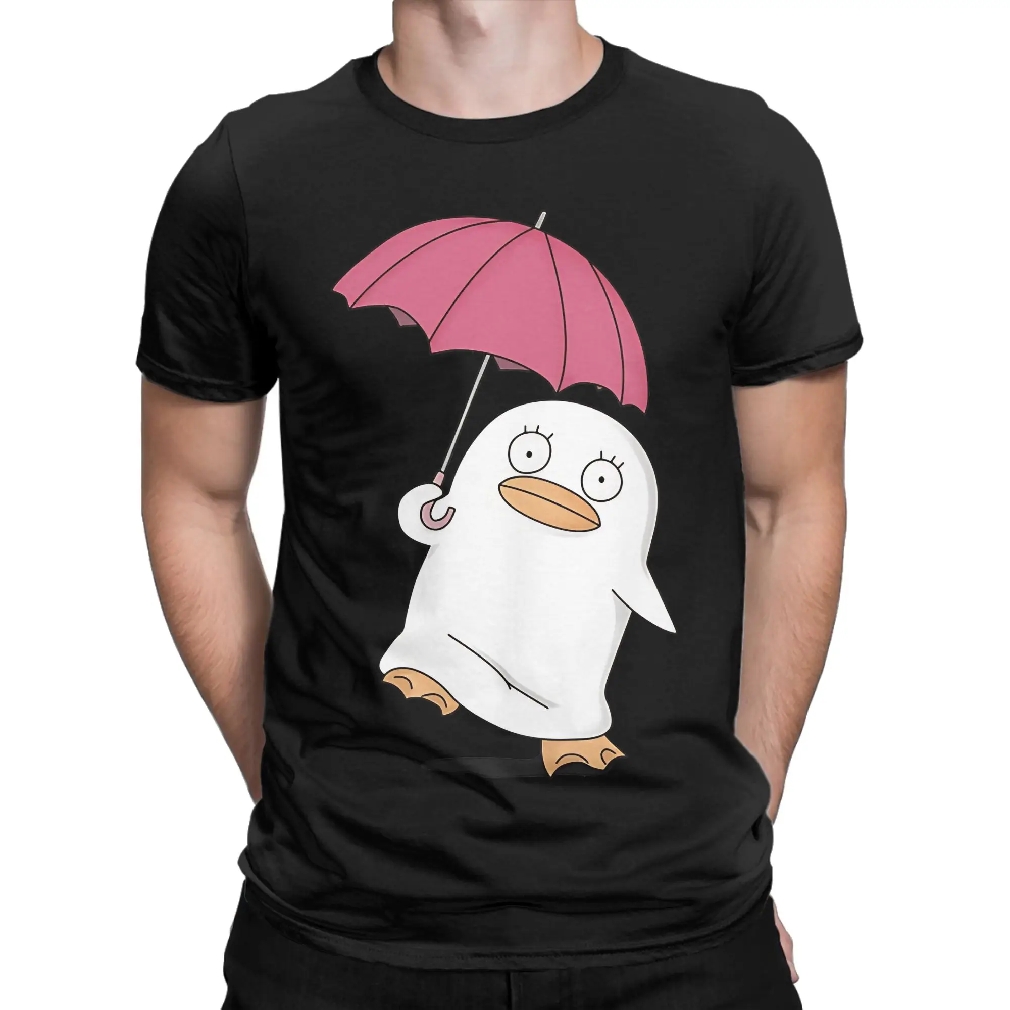 With Umbrella Essential Shirt Funny 100% Cotton T-Shirt Gintama Tees Tops For Men