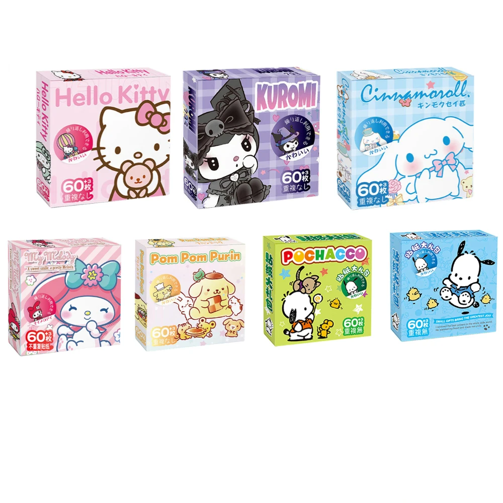 60 pièces Hello Kitty Kuromi cannelle Pochacco autocollant pour enfants fille créative bricolage carnet journal mignon dessin animé autocollant décoratif