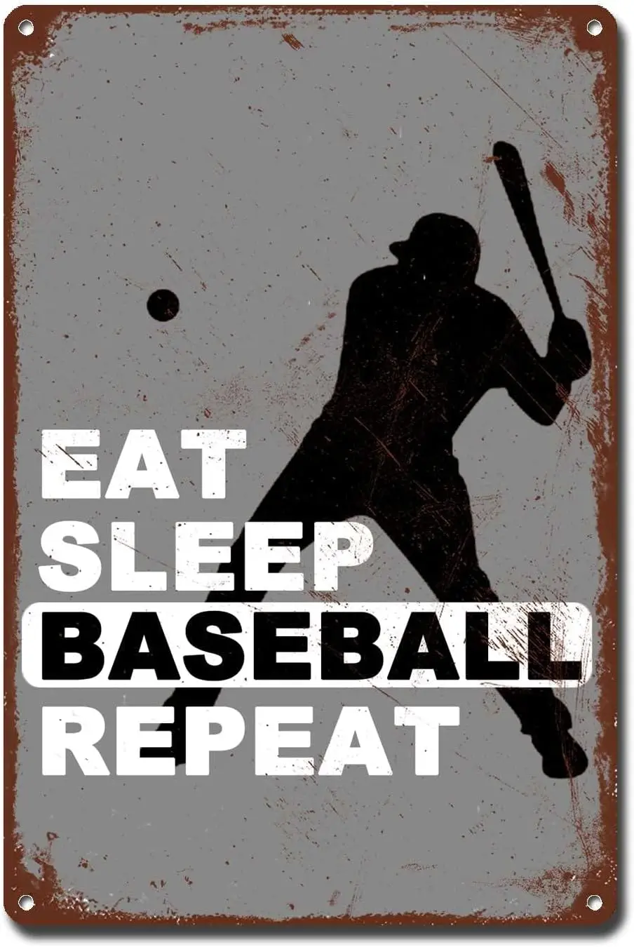 Metal Sign Tin Sign Vintage Wall Art Eat Sleep Baseball Repeat Sport Wall Art Ball Lover Sign Home Deccor Store Home Decor for G