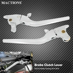 Motorcycle Adjustable Brake Clutch Levers Hand Control For Harley Touring Electra Street Glide Road King FLTRX Road Glide 14-16