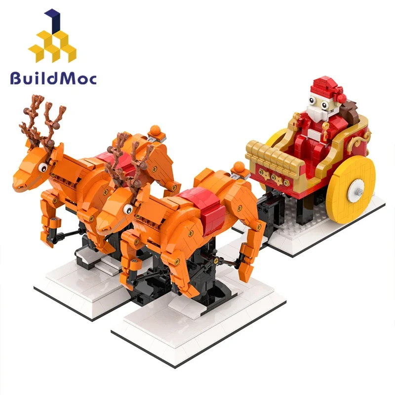 

Christmas Building Blocks Sets Santa Claus Elk Deer Sleigh Ornament Building Brick Model Toy Christmas Toy for Kids Gift