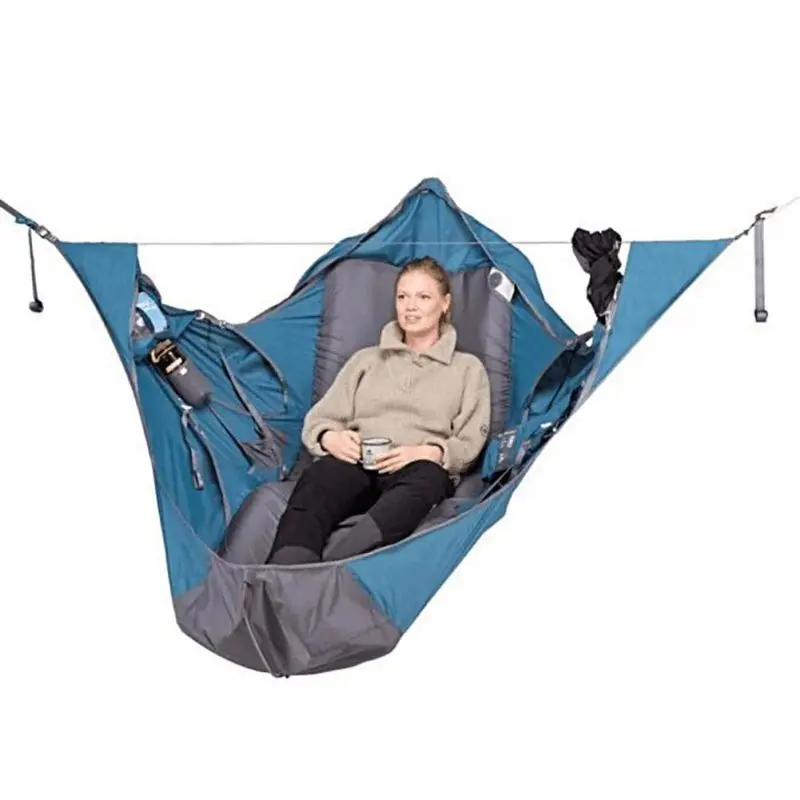 Camping Cots Hammock Hanging Bed Sleeping Bag For Camping Get-Together Multi-Person Hammock With Bed Net Family Camping Hammock