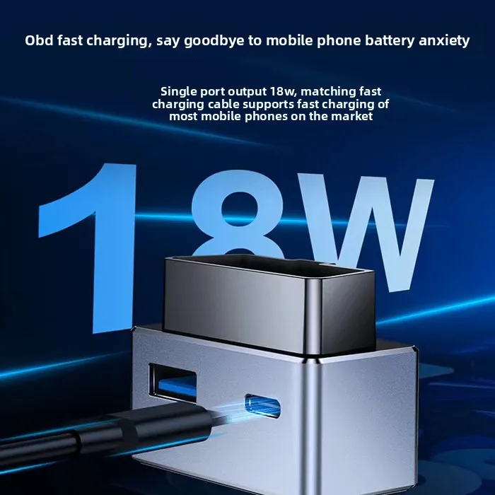O carregador OBD é adequado para receptor de carro Tesla Model 3Y, plugue de conversão de carregamento rápido PD de telefone celular, docking station.