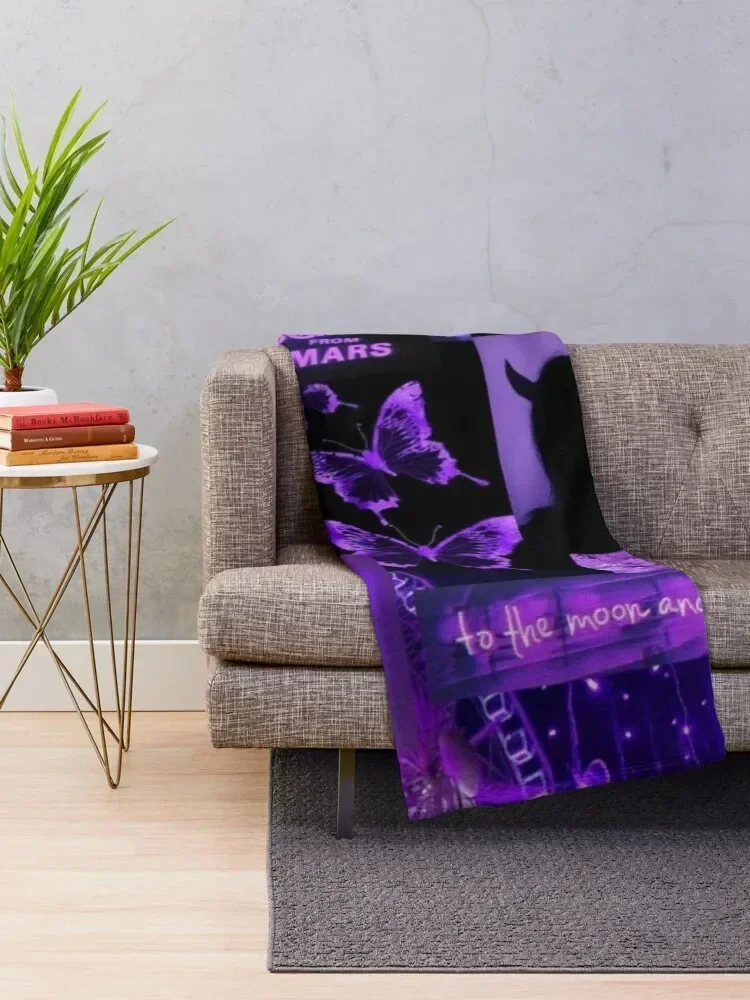 DARK PURPLE girl aesthetic Throw Blanket Travel Thermals For Travel Fashion Sofas Stuffeds Blankets