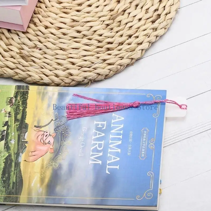 U4LF 30 Pcs Blank Acrylic Bookmarks Clear Craft Rectangle Book Markers Bookmarks Blanks with Mini Tassels