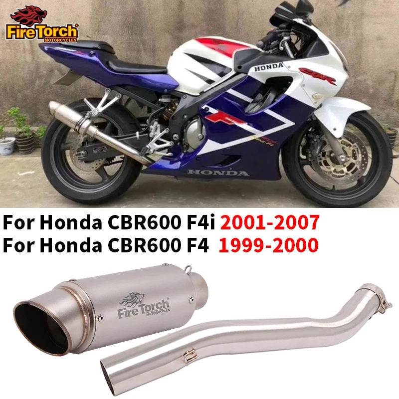 

Slip On For Honda CBR600 F4 1999-2001 CBR600 F4i 2001-2007 Motorcycle Exhaust Escape Modified Middle Link Pipe Muffler Motocross