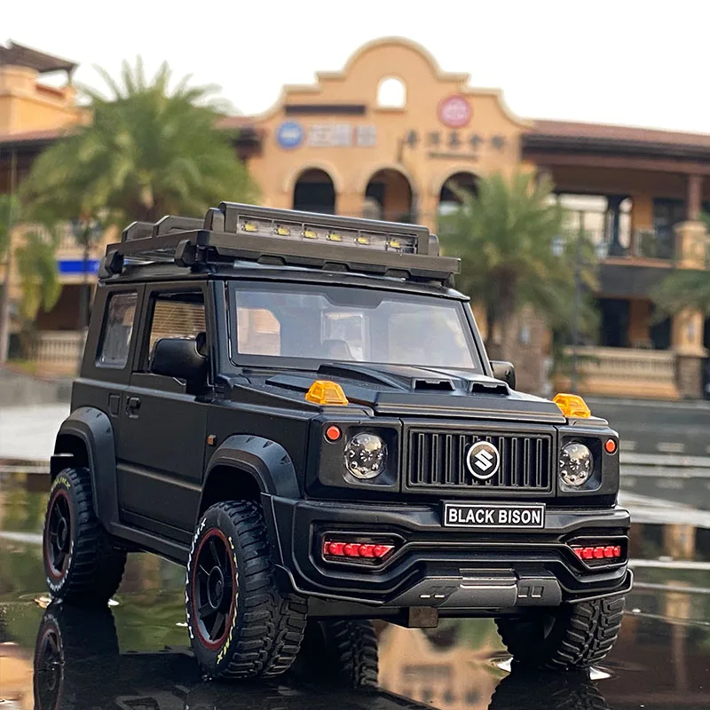 SUZUKI Jimny-Modèle de voiture en alliage pour enfants, jouet en métal moulé sous pression, véhicules tout-terrain, simulation sonore et lumineuse,