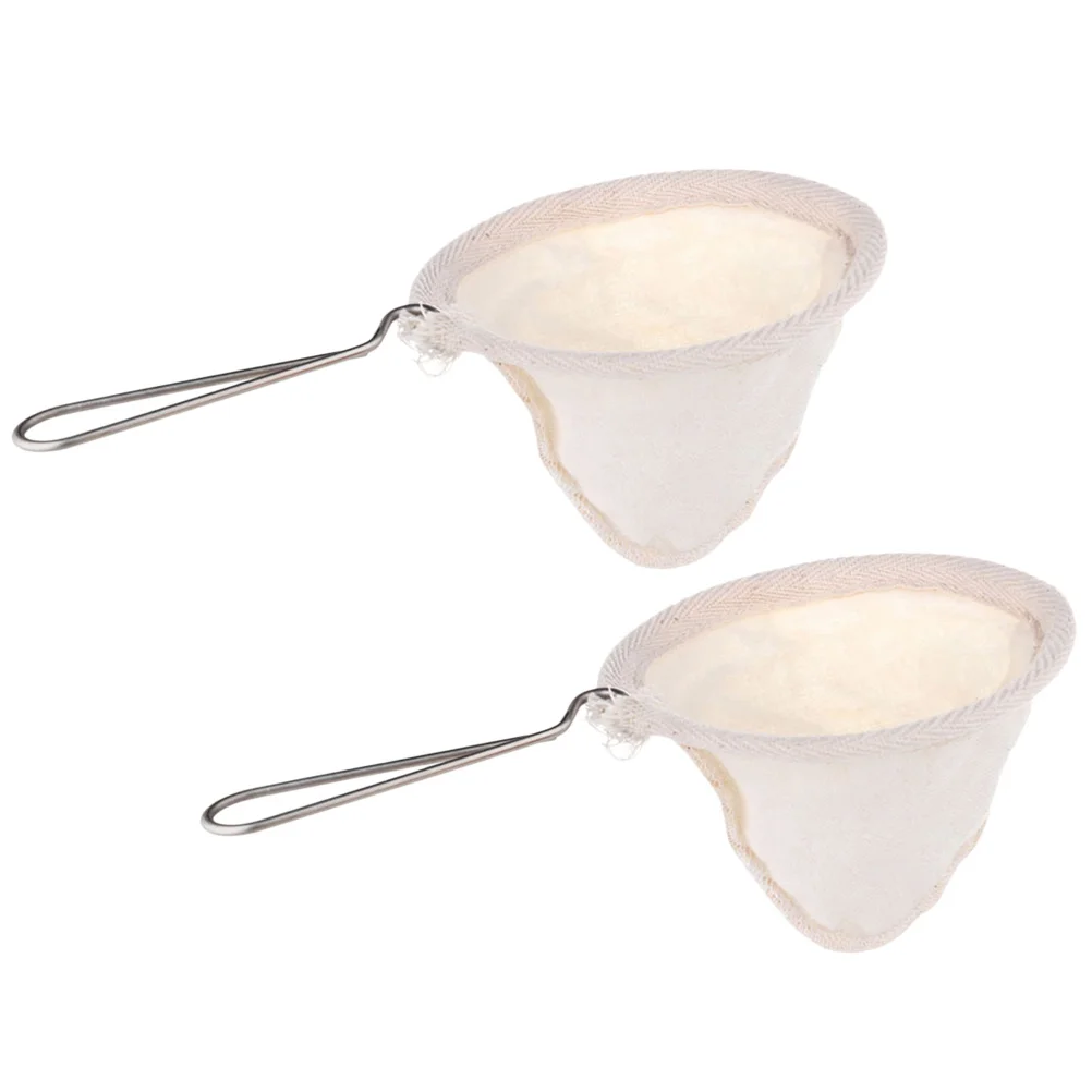 

2Pcs Cloth Coffee Filter Reusable Stainless Steel Handle Strainer for Clarity Complexity Flavor Extraction Brewing