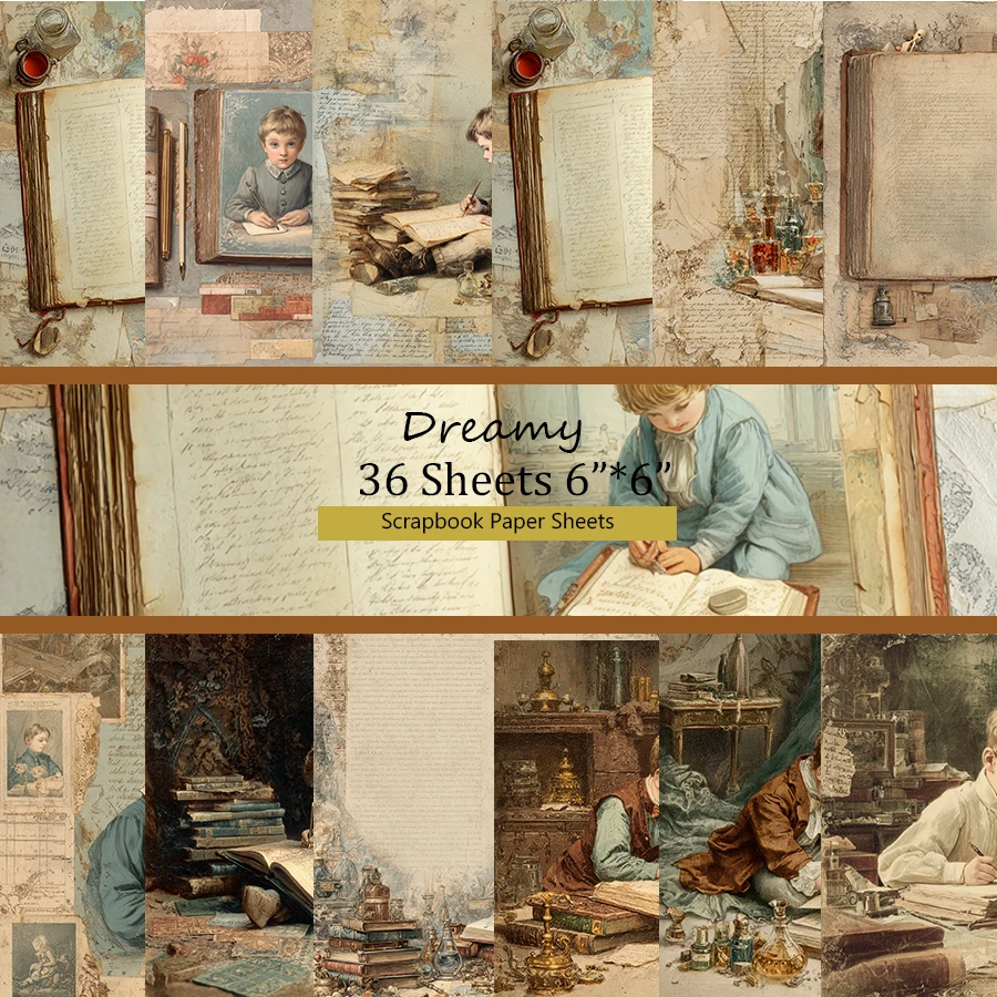 

36 Sheets 6"x6" Scrapbook Paper Pack: Handpainted Floral Prints for Scrapbooking, Origami, Junk Journal & Card Making.