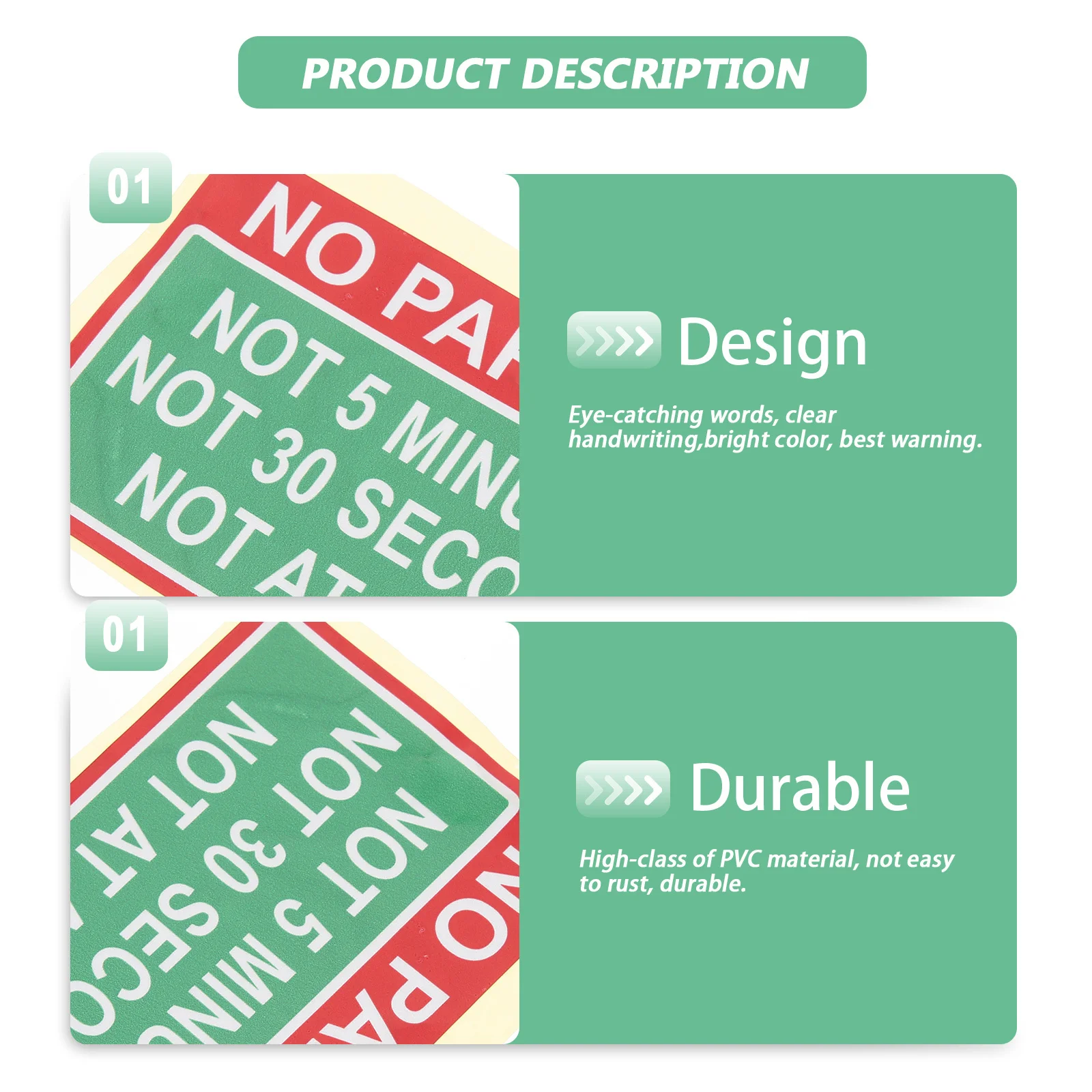 

No Parking Safety Warning Sticker Creative Personalized Car Decal Signboard for Vehicle Road Notice Stop Illegally Park Use