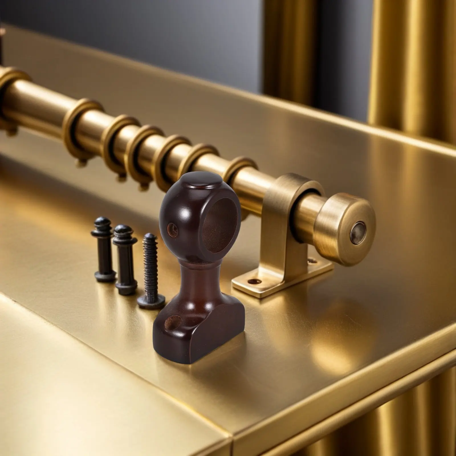 4Pcs Wood Curtain Rod Mounting Brackets 28Mm Single Hole Construction Stable Curtains Support Elegant Finish Versatile Wall