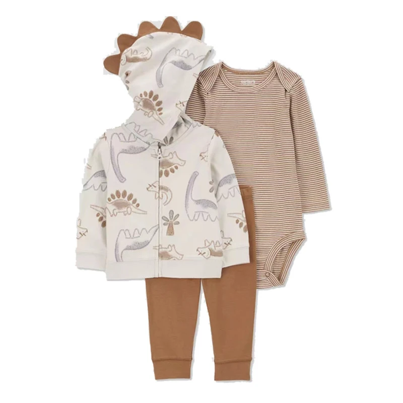 IYEAL 2024 New Cartoon Baby Fashion Children Newborn Sets for Baby Boy Girl Clothes Cotton Tops Jacket + Bodysuits + Pants 3PCS