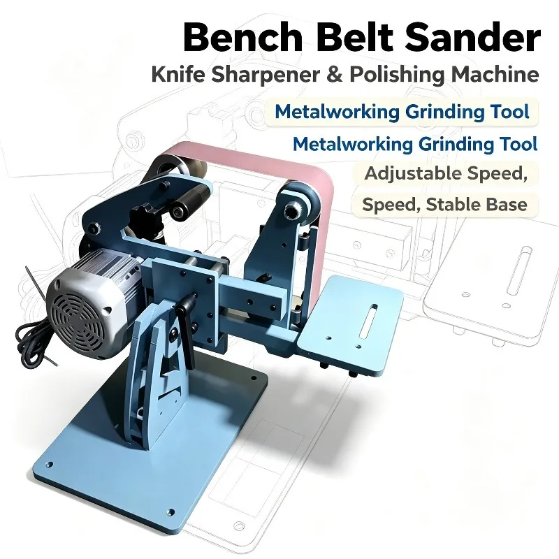 For 110V/220V 750W Electric Belt Sander, Vertical Horizontal Dual Purpose Belt Grinding & Polishing Machine
