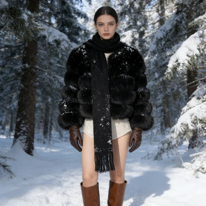 NIEUWE Lange Mouw Nepbontjas 2025 Winter Vrouwen Mode Dikke Warme Fuzzy Jas Bovenkleding Vrouwelijke Grijs/Zwart Nep bont Jas